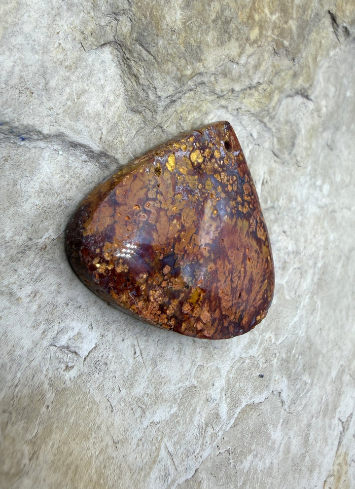 Moroccan Seam Agate Focal Pendant Bead 35x29mm - Moroccan