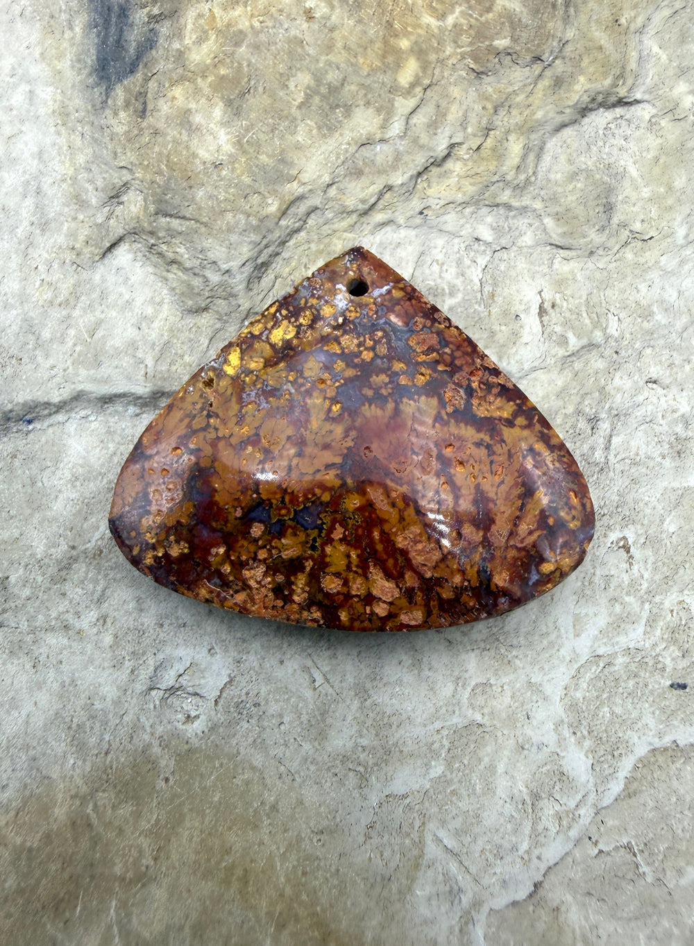 Moroccan Seam Agate Focal Pendant Bead 35x29mm - Moroccan