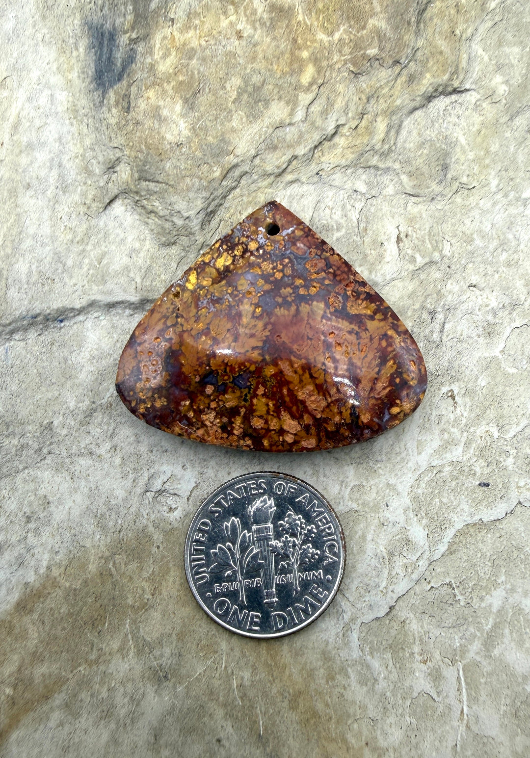 Moroccan Seam Agate Focal Pendant Bead 35x29mm - Moroccan