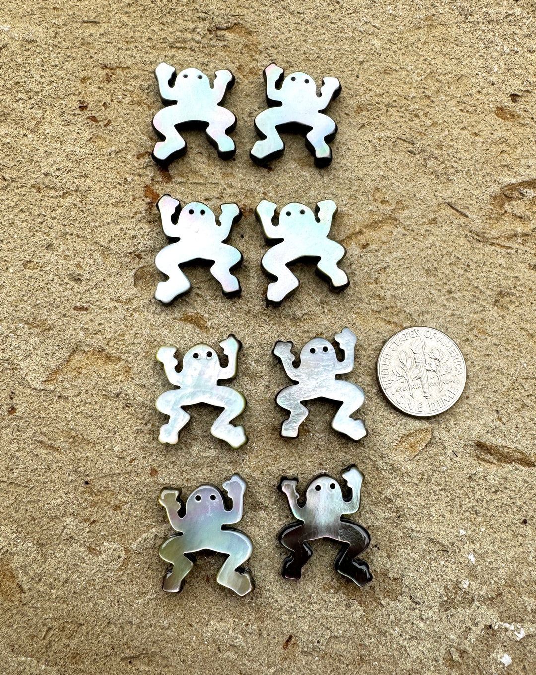 Mother Of Pearl Frog Beads 17x22mm Package of 2 Beads/1