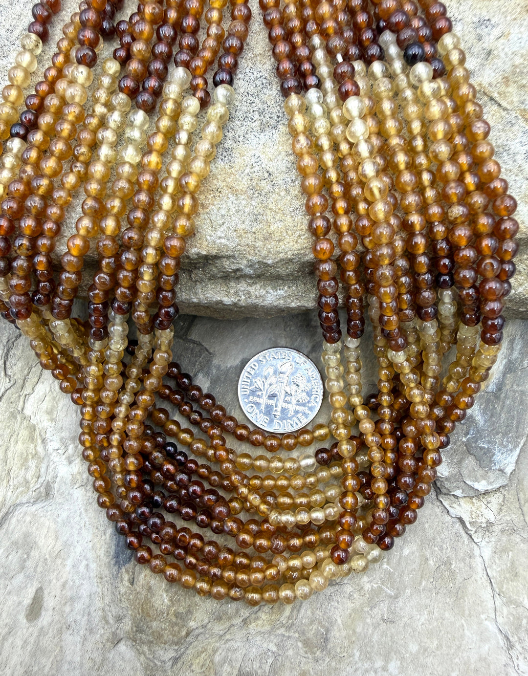 Multi-Colored Smoky Quartz 3mm Round Beads 14 Inch Strand