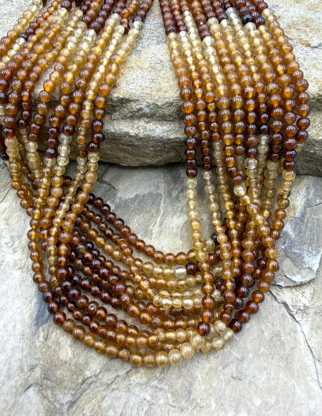 Multi-Colored Smoky Quartz 3mm Round Beads 14 Inch Strand