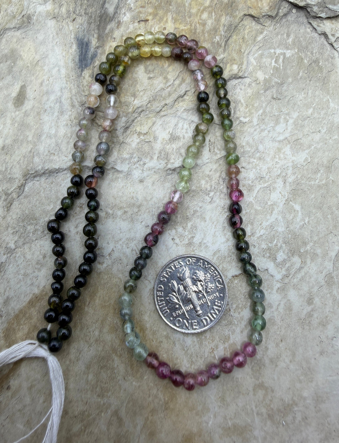 Multi-Colored Tourmaline 3mm Round Beads 14.5 Inch Strand