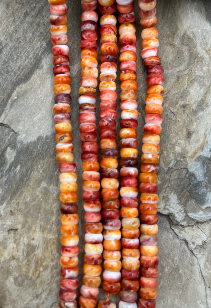 Multicolored (Orange/Red/Purple) Spiny Oyster 5mm Rondelle