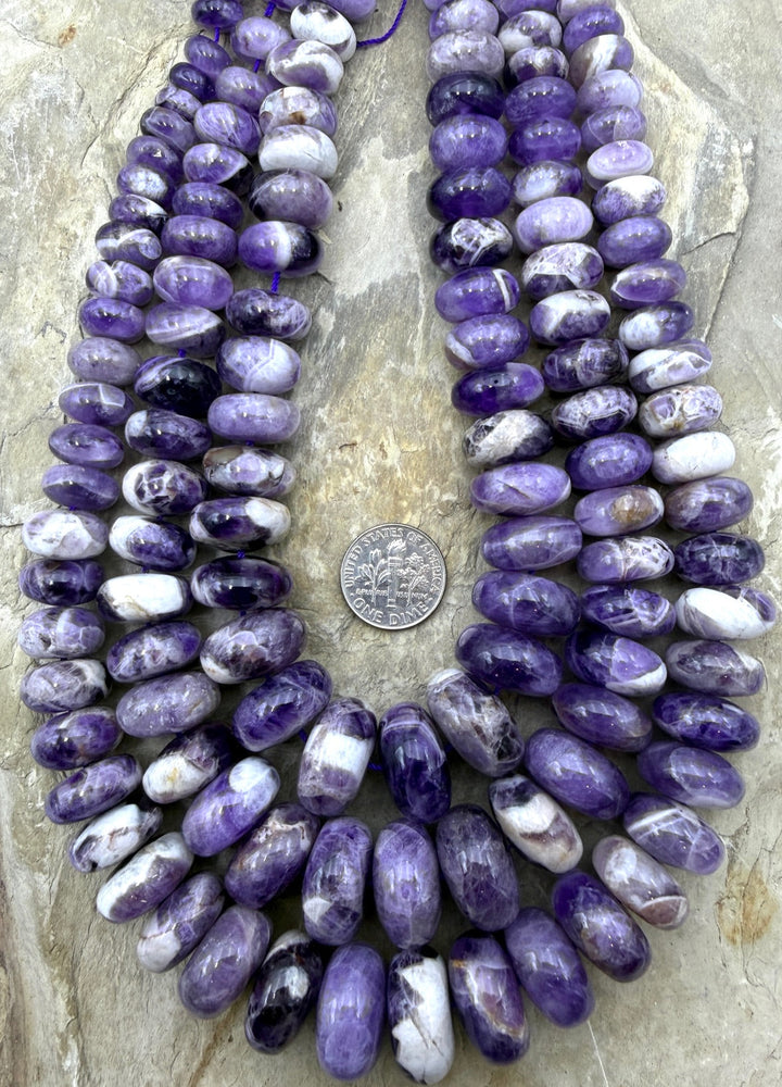Natural Amethyst BIG Graduated Rondelle Strand 8-18mm 18