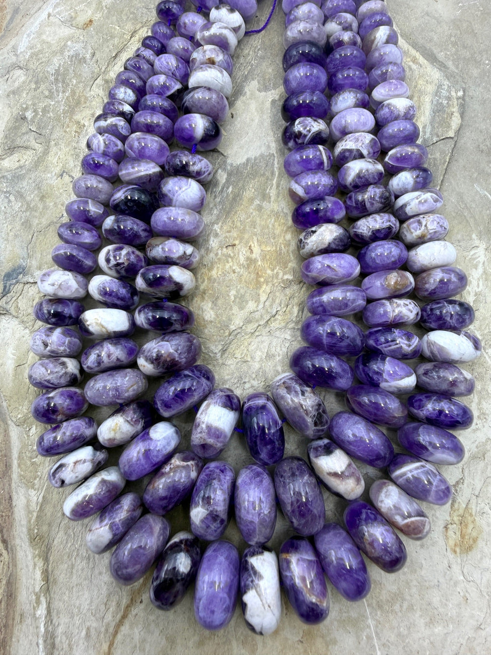 Natural Amethyst BIG Graduated Rondelle Strand 8-18mm 18