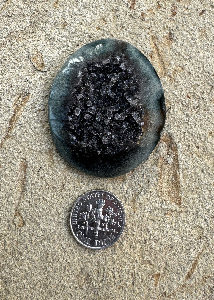 Natural amethyst druzy big designer cabochon 40x46mm