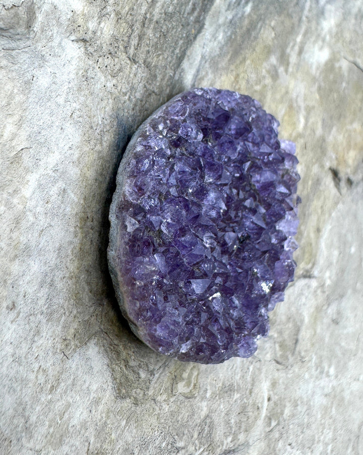 Natural Amethyst Druzy Designer Cabochon 30x31mm - Amethyst
