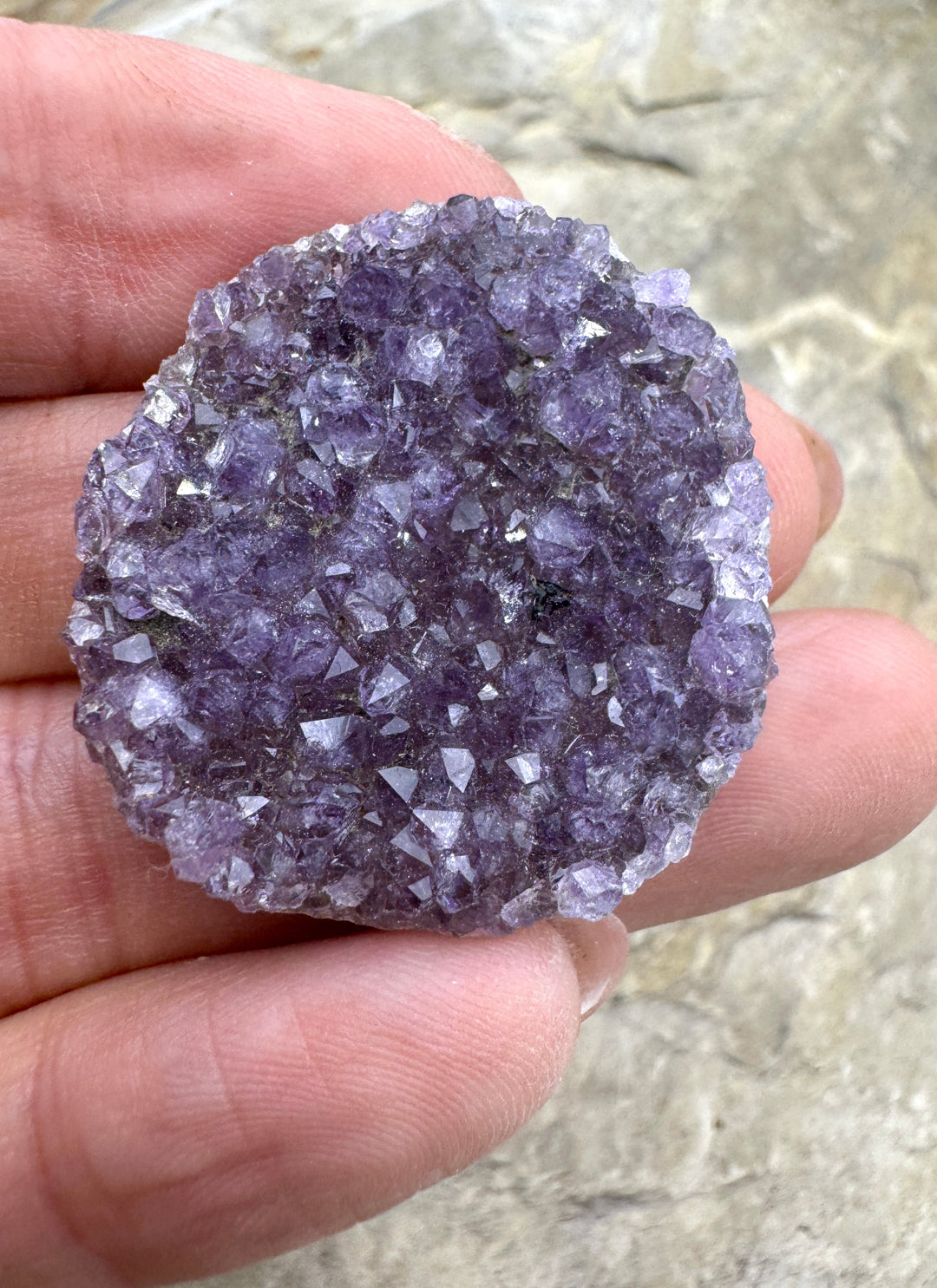 Natural Amethyst Druzy Designer Cabochon 30x31mm - Amethyst