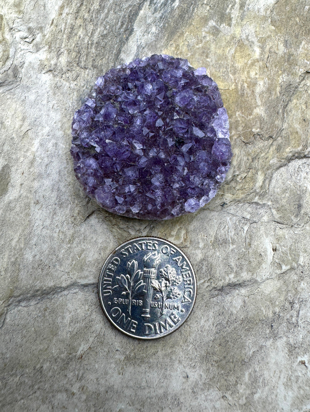 Natural Amethyst Druzy Designer Cabochon 30x31mm - Amethyst