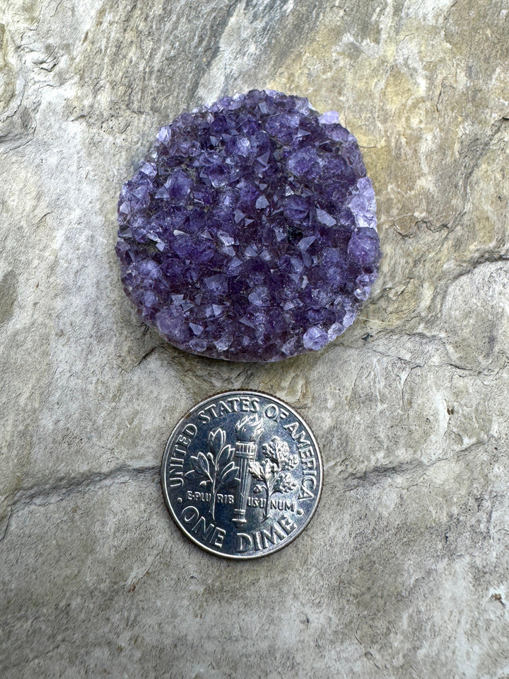 Natural Amethyst Druzy Designer Cabochon 30x31mm - Amethyst