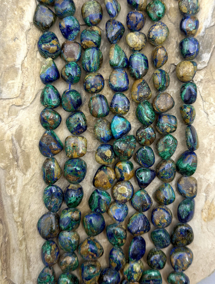 Natural Azurite and Malachite with Cooperite 10-14mm Nugget