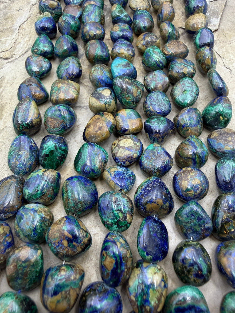 Natural Azurite and Malachite with Cooperite 10-14mm Nugget