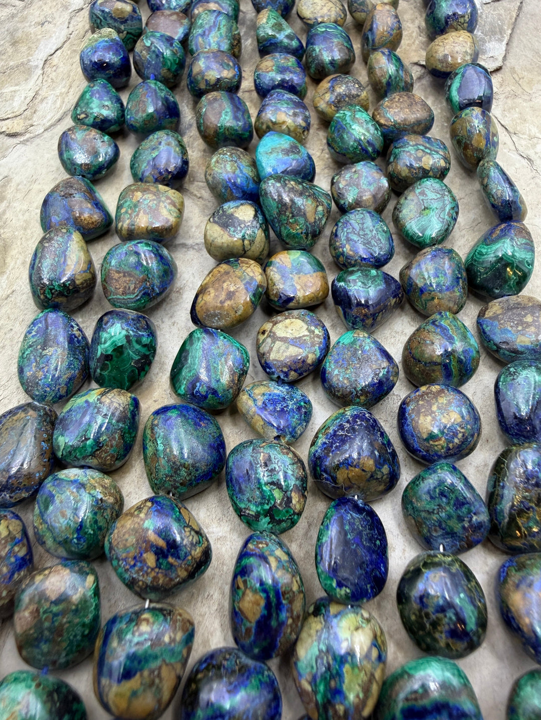 Natural Azurite and Malachite with Cooperite 10-14mm Nugget