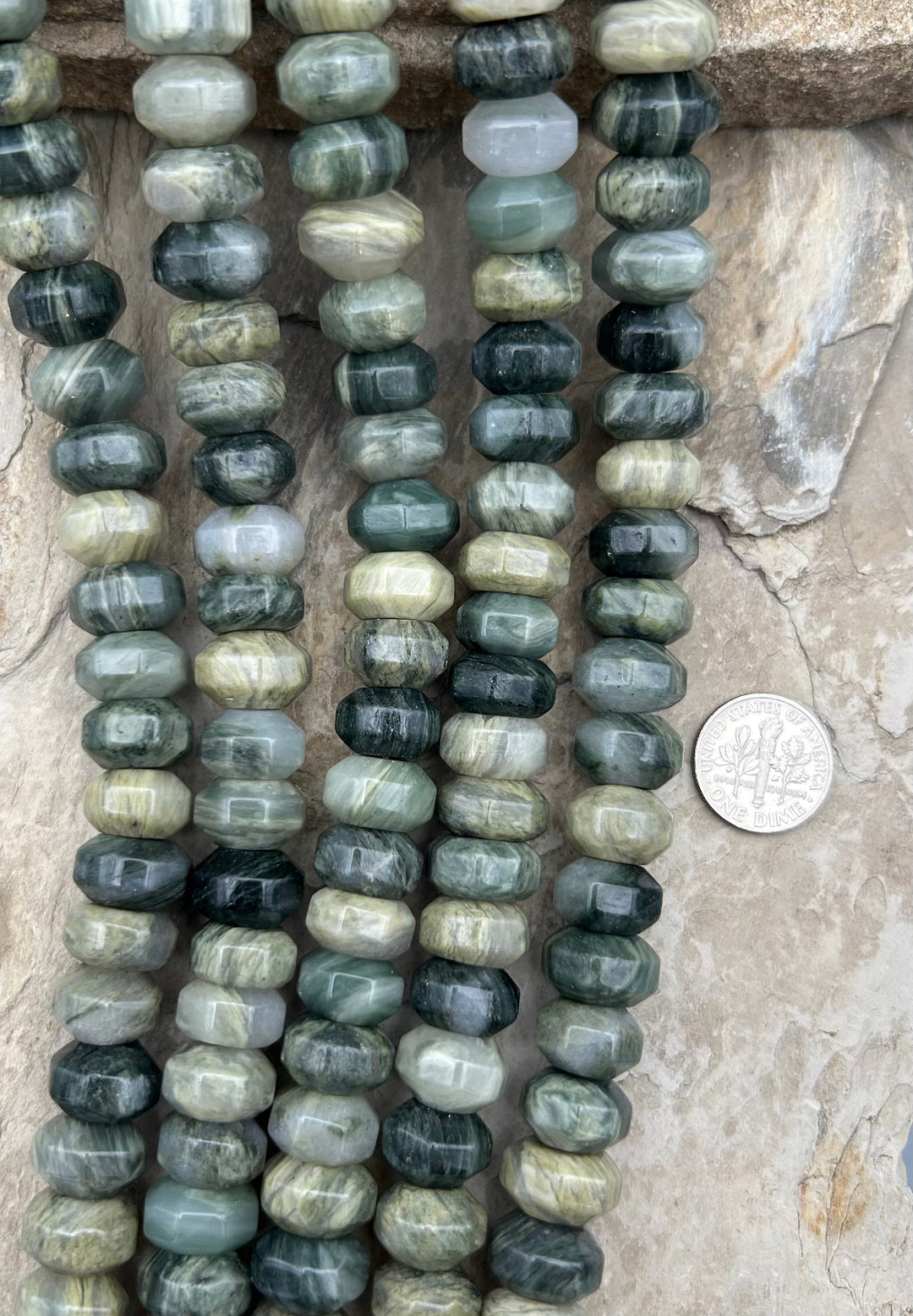 Natural Guatemalan Jade Big Rondelle Beads 14mm 16 inch