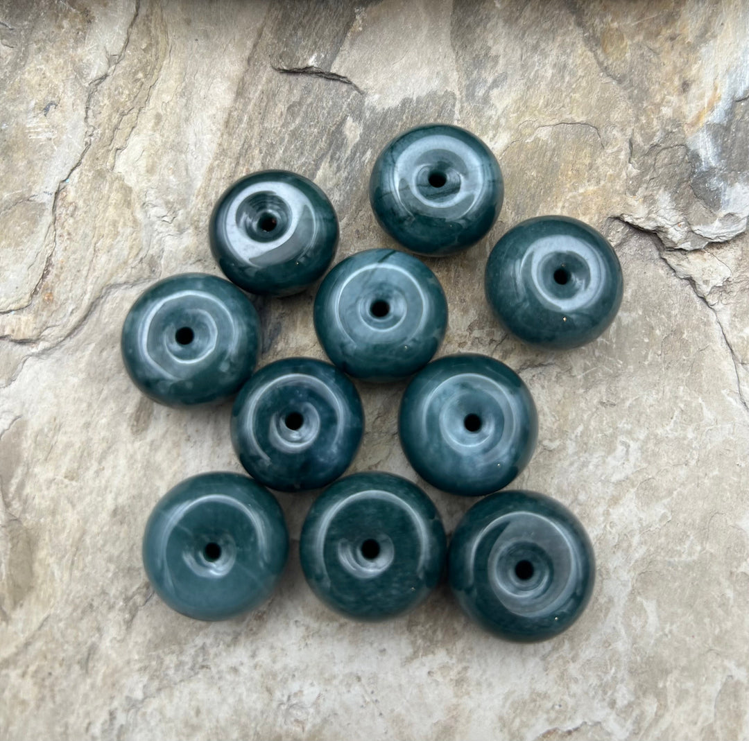 Natural Guatemalan Jade Donut Beads 11x20mm 2mm hole Select