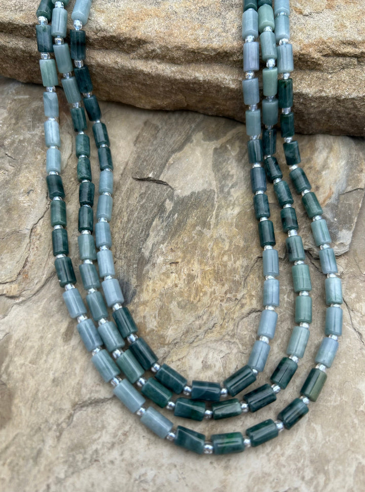Natural Guatemalan Jade Tube Beads 5x8mm 16 inch strand