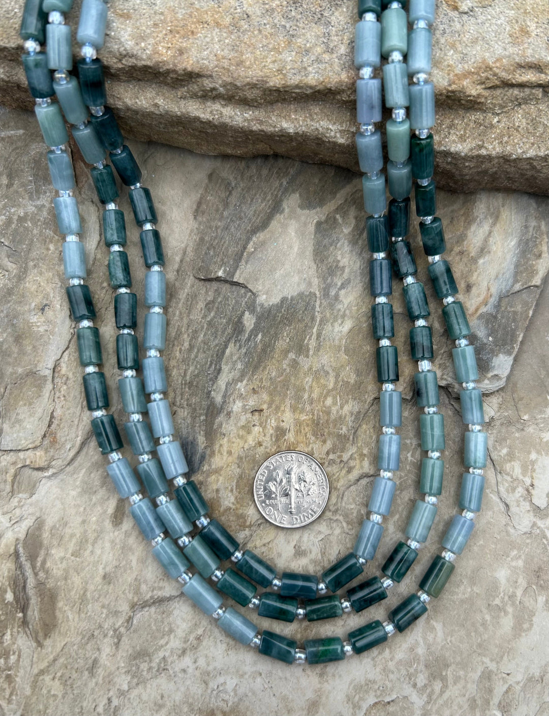 Natural Guatemalan Jade Tube Beads 5x8mm 16 inch strand