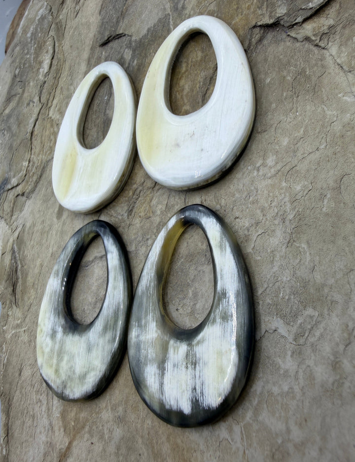 Natural Horn Earring Pairs from Texas Longhorn 30x48mm
