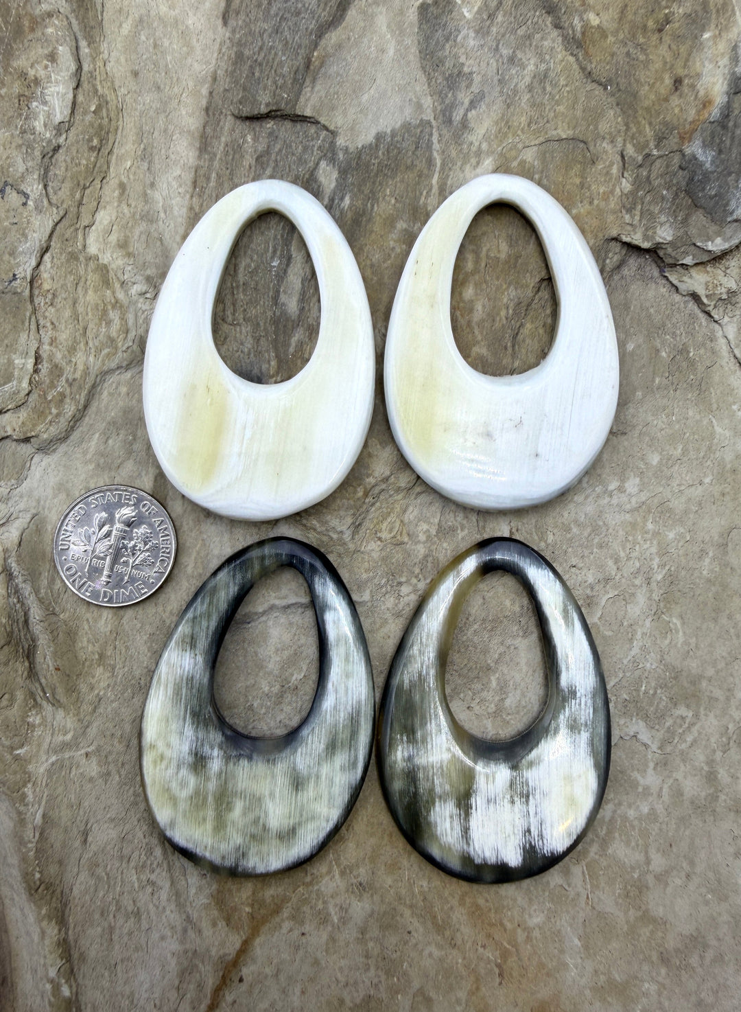 Natural Horn Earring Pairs from Texas Longhorn 30x48mm