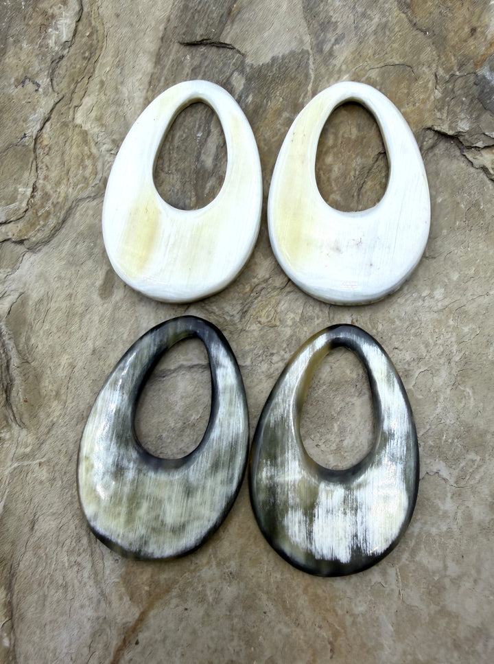 Natural Horn Earring Pairs from Texas Longhorn 30x48mm