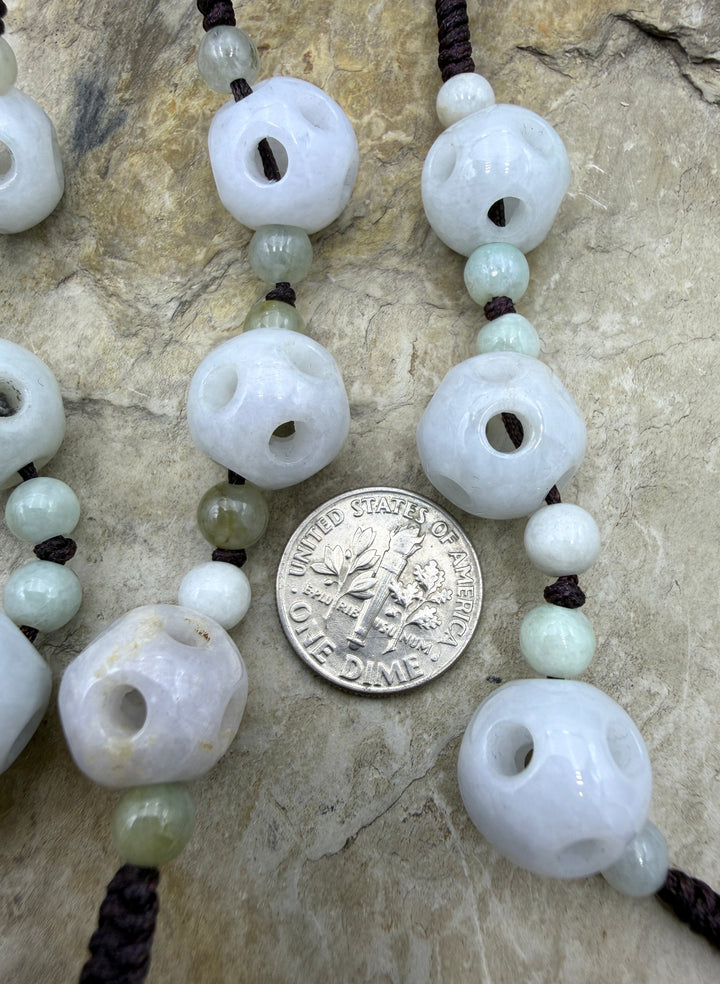 Natural Jade Focal Strand One 9 Bead Focal Strand - Natural