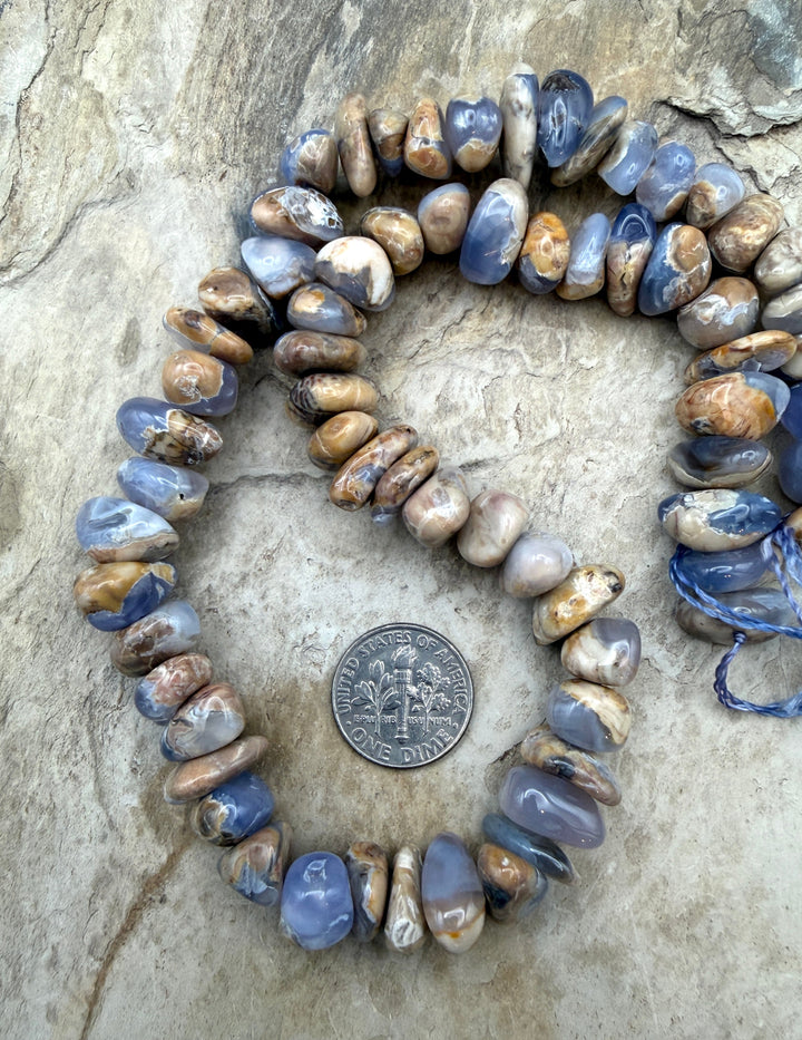 Natural Lavendar Chalcedony Nugget Beads 8x10mm 16 Inch