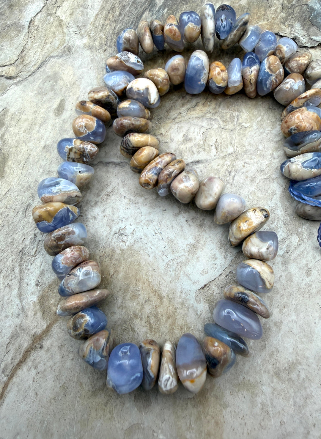 Natural Lavendar Chalcedony Nugget Beads 8x10mm 16 Inch