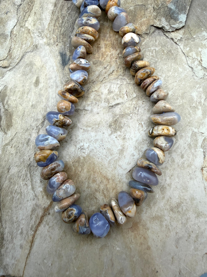 Natural Lavendar Chalcedony Nugget Beads 8x10mm 16 Inch