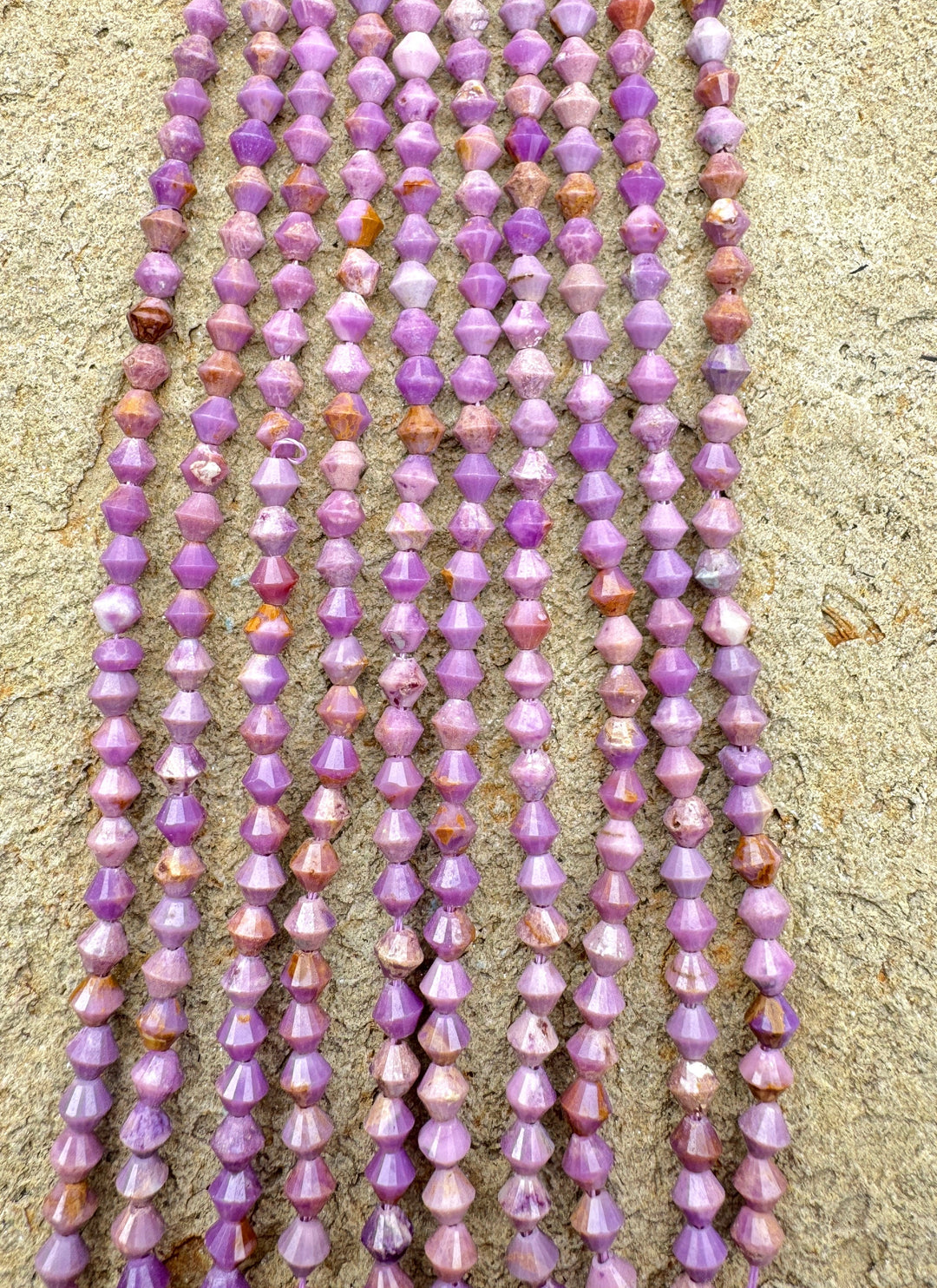 Natural Phosphosiderite 4mm Faceted Bicone beads (15.5 inch