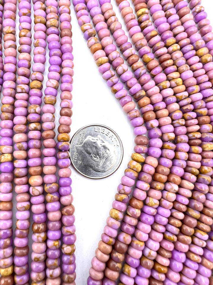 Natural Phosphosiderite 4mm Rondell Beads (16 inch strand)