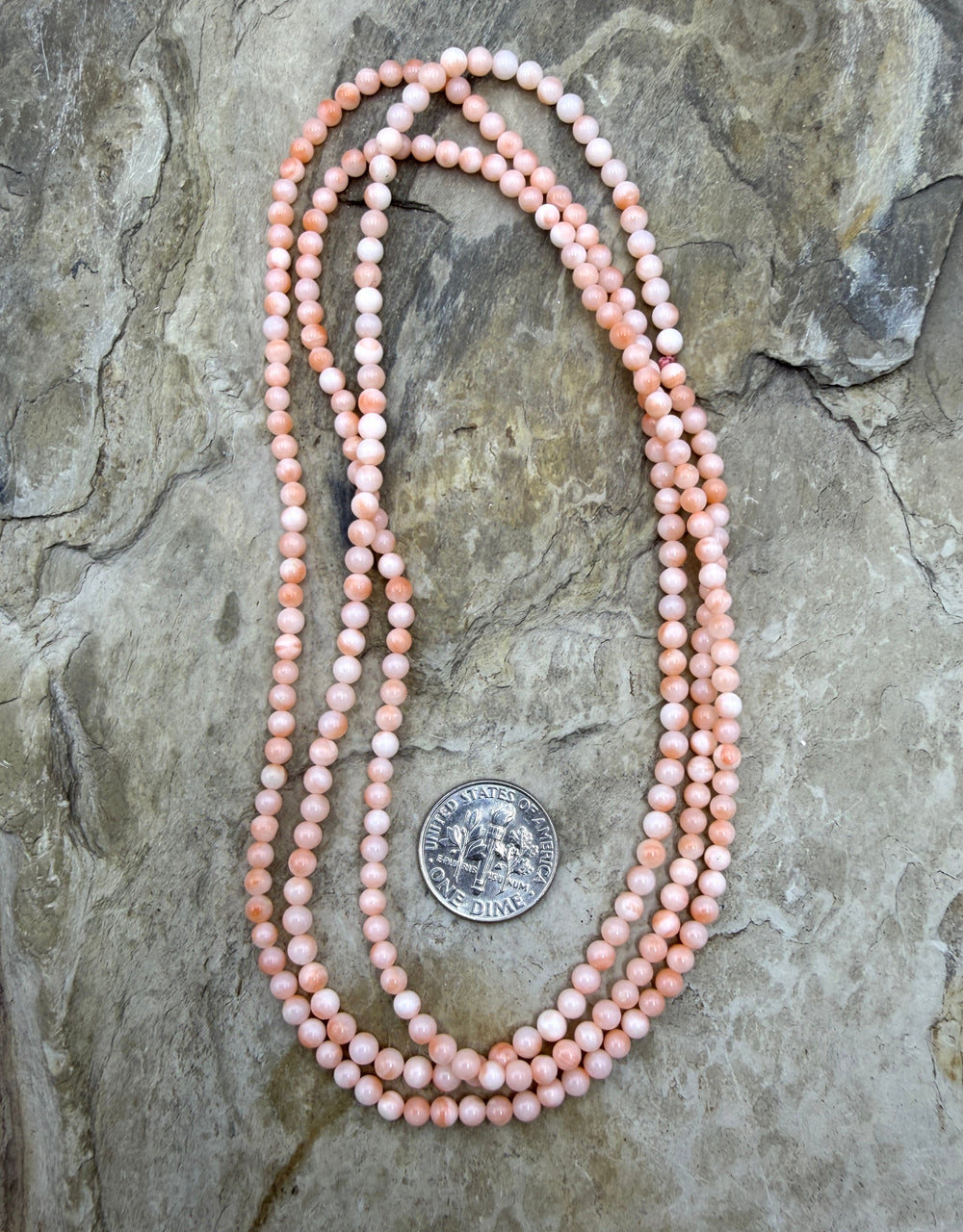Natural Pink Coral (Taiwan) 3mm Round Beads LONG 34 Inch