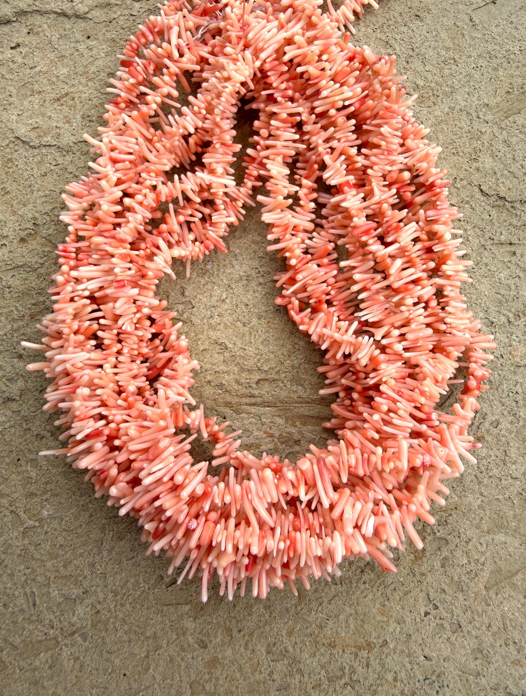 Natural Pink Coral (Taiwan) Branch Bead 6-10mm One 16 Inch