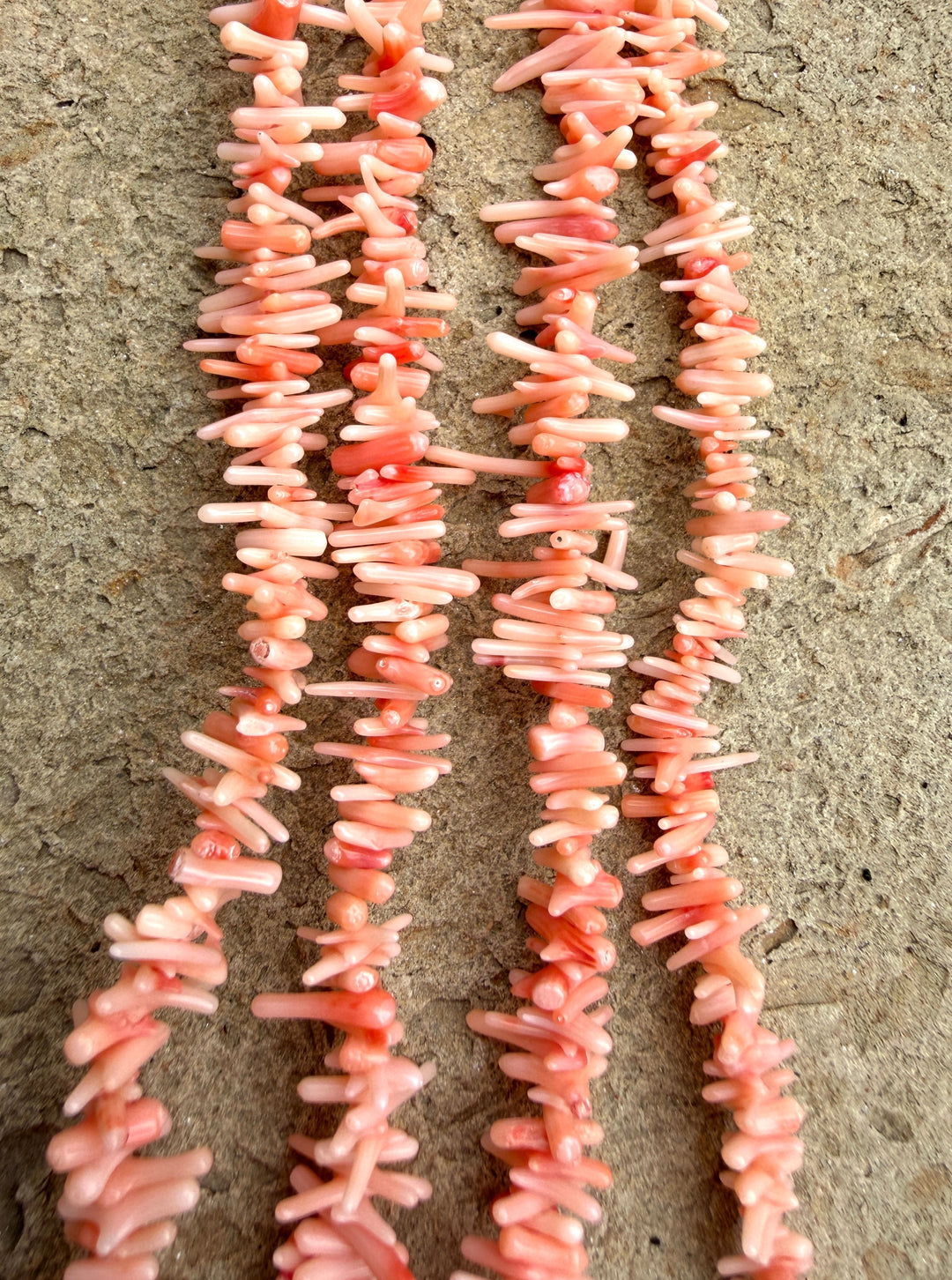 Natural Pink Coral (Taiwan) Branch Bead 6-10mm One 16 Inch