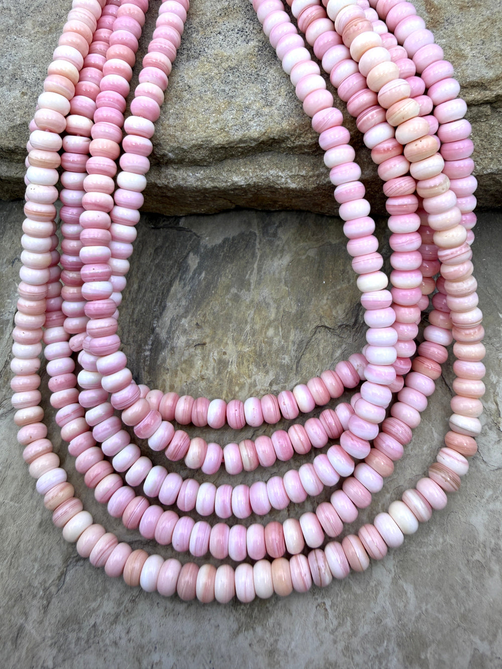 Natural Pink Queen Conch Shell 6mm Rondelle Beads ONE 16