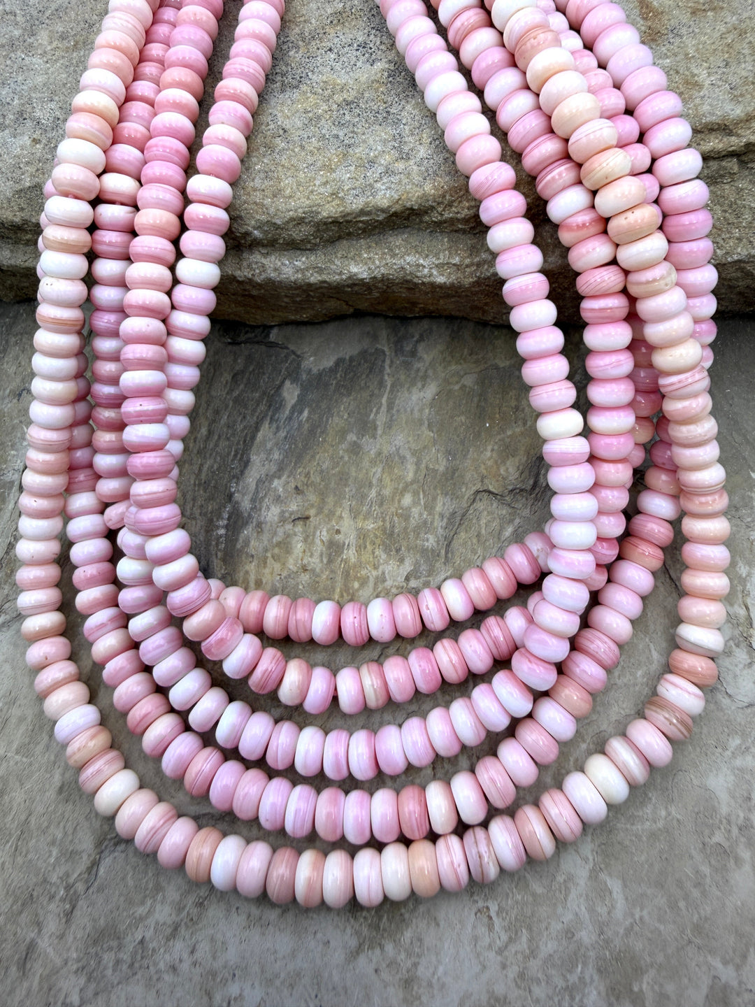 Natural Pink Queen Conch Shell 6mm Rondelle Beads ONE 16