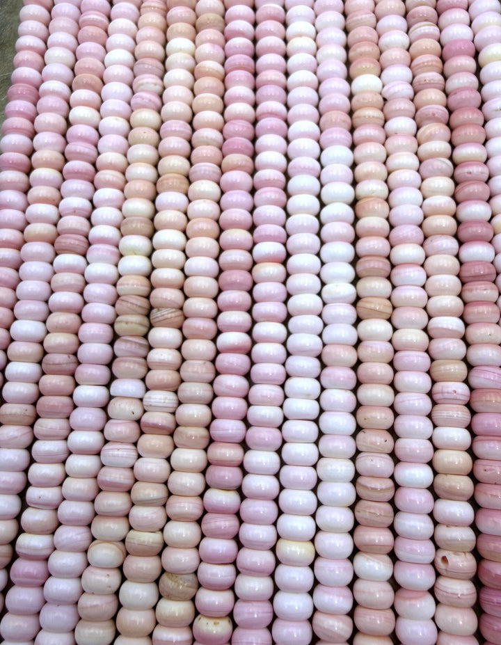 Natural Pink Queen Conch Shell 6mm Rondelle Beads ONE 16
