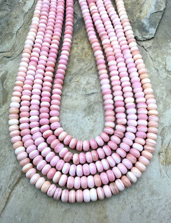 Natural Pink Queen Conch Shell 6mm Rondelle Beads ONE 16