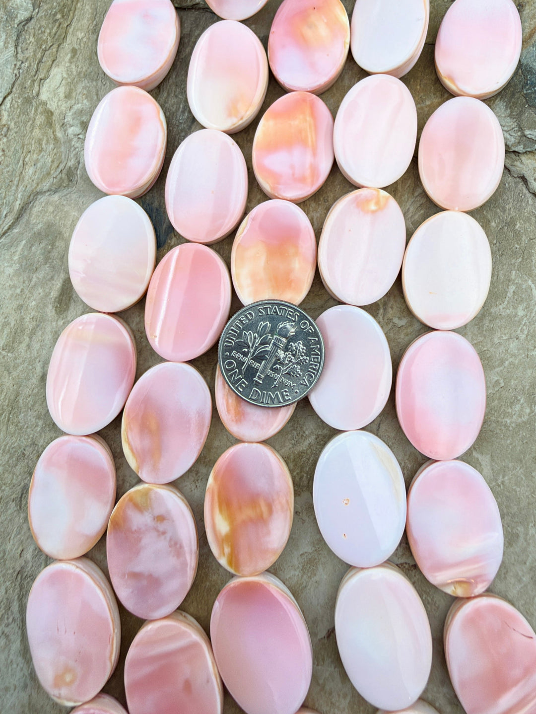 Natural Pink Queen Conch Shell BIG Oval Beads 15x20mm