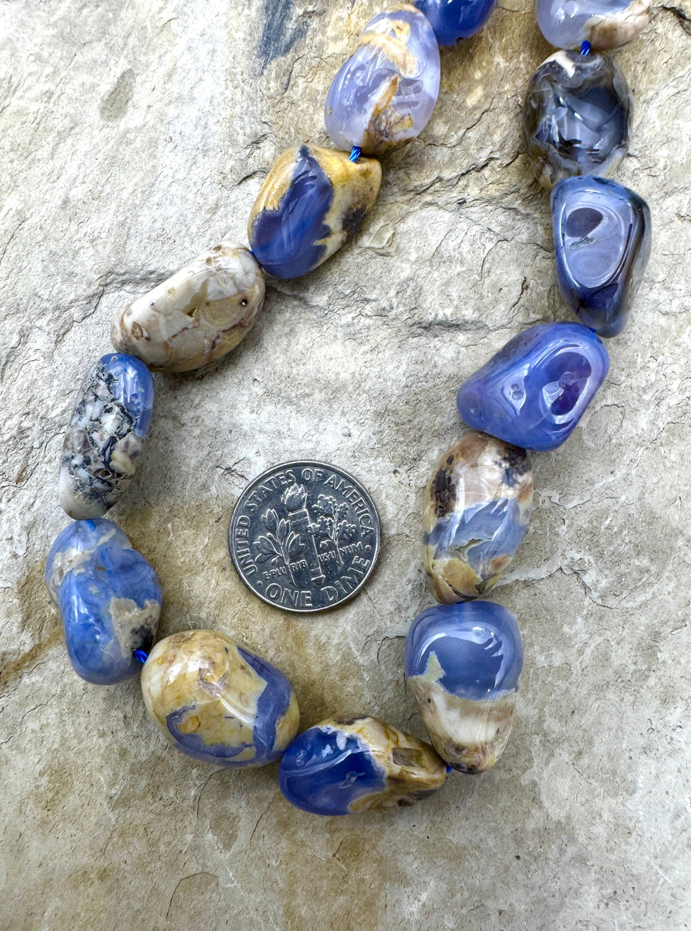 Natural Purple Chalcedony BIG 9x16 10x18mm Nugget Beads 16