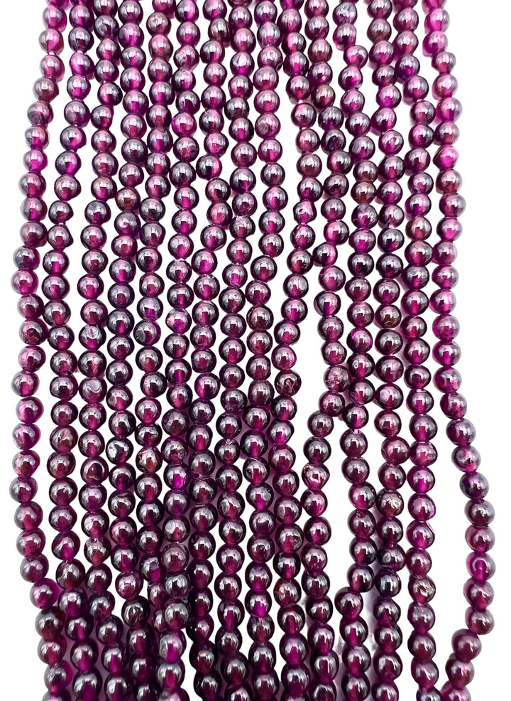 Natural Red Garnet Micro 4mm Round Beads 16 inch strands (1