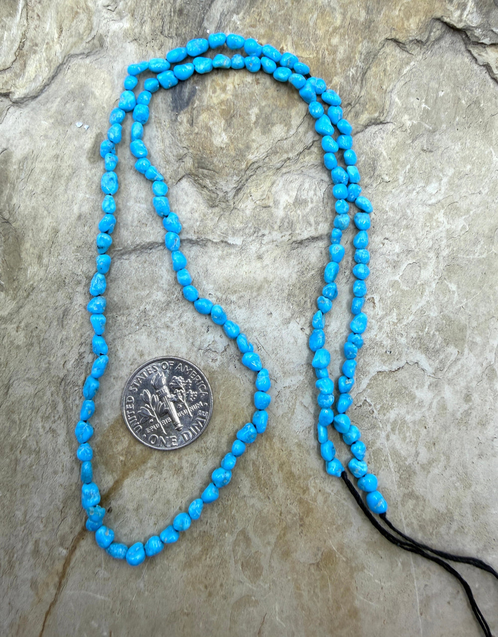 Natural Sleeping Beauty Turquoise (AZ) 3-4mm Nugget Beads