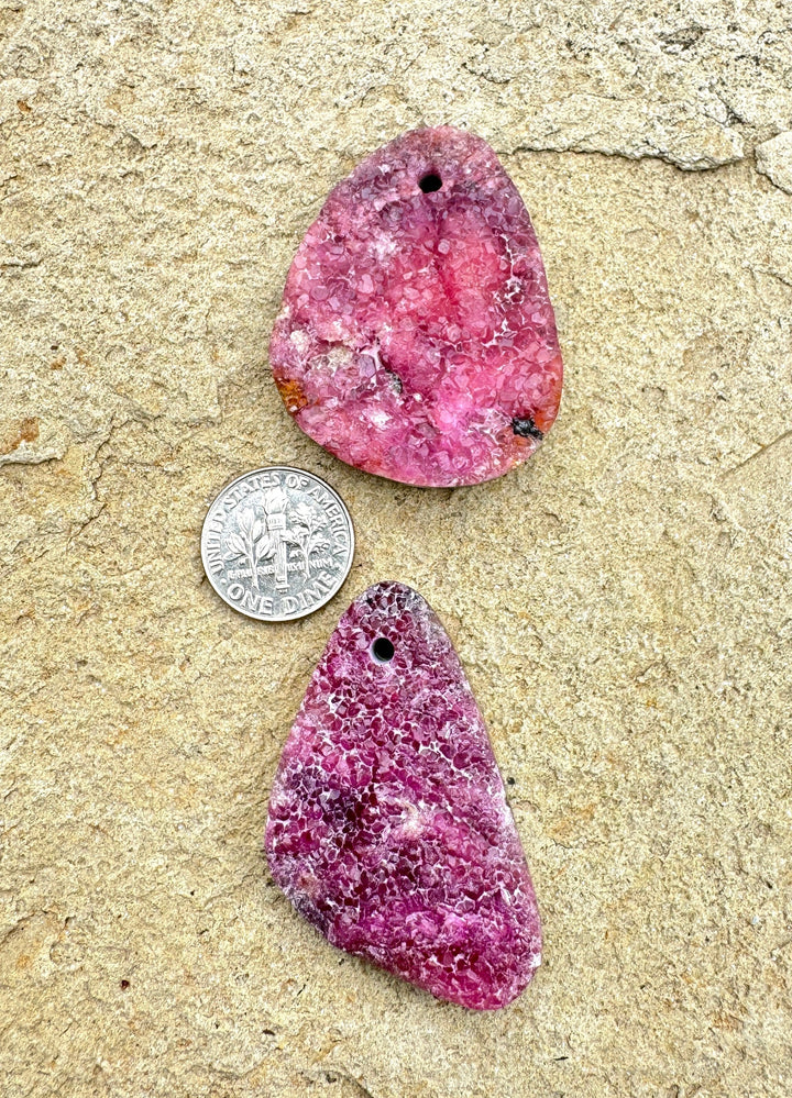 Natural Surface Cabalto Calcite Druzy BIG Designer focal