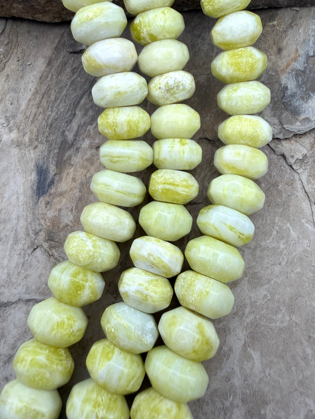 Natural Yellow Jade Big Faceted Rondelle Beads 13mm 16 inch