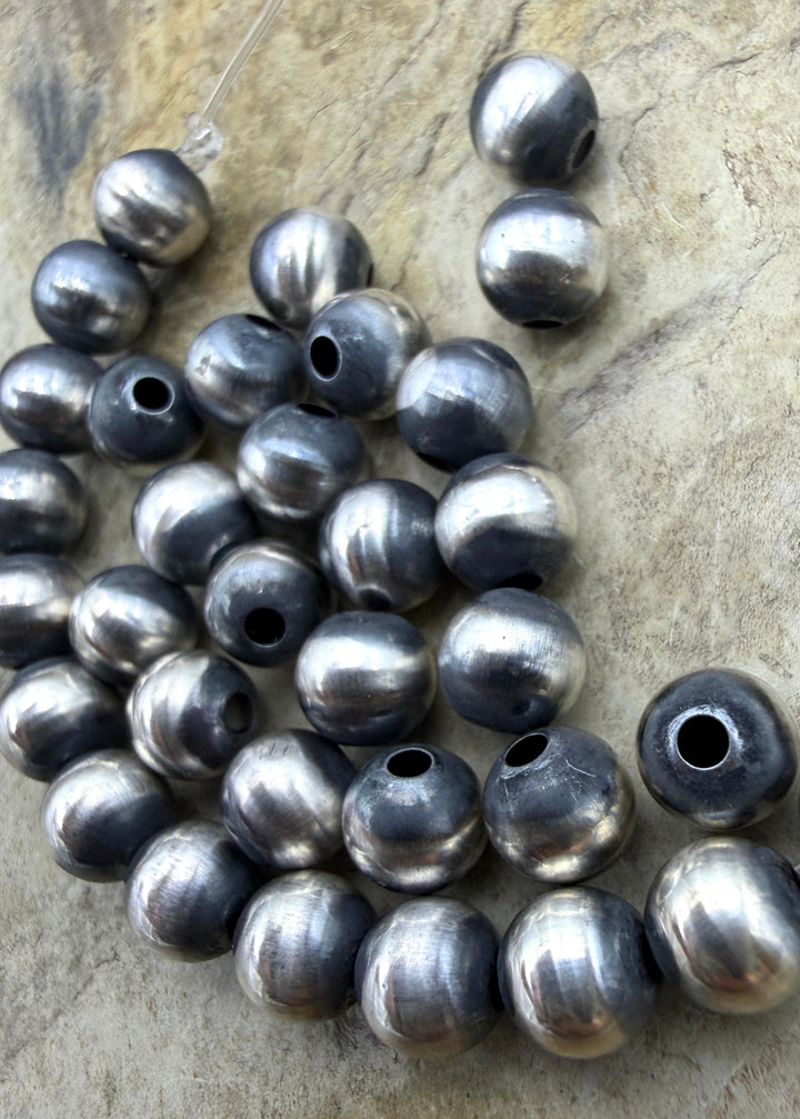 Navajo Style Pearls Sterling Silver 6mm Round Beads Package