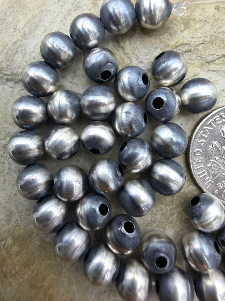 Navajo Style Pearls Sterling Silver 6mm Round Beads Package