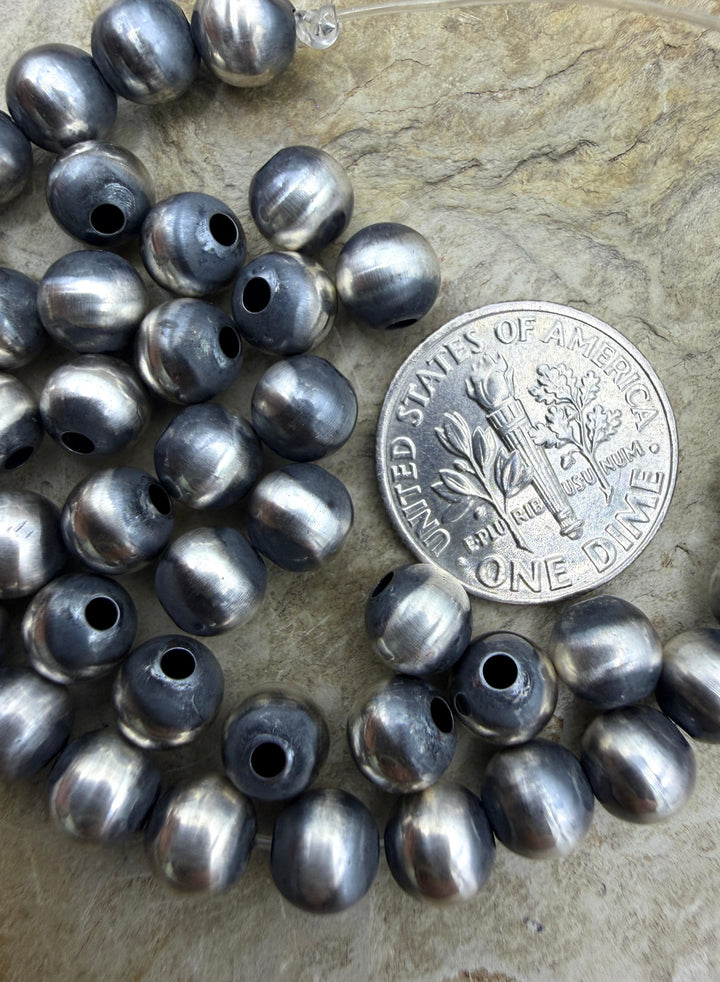 Navajo Style Pearls Sterling Silver 6mm Round Beads Package