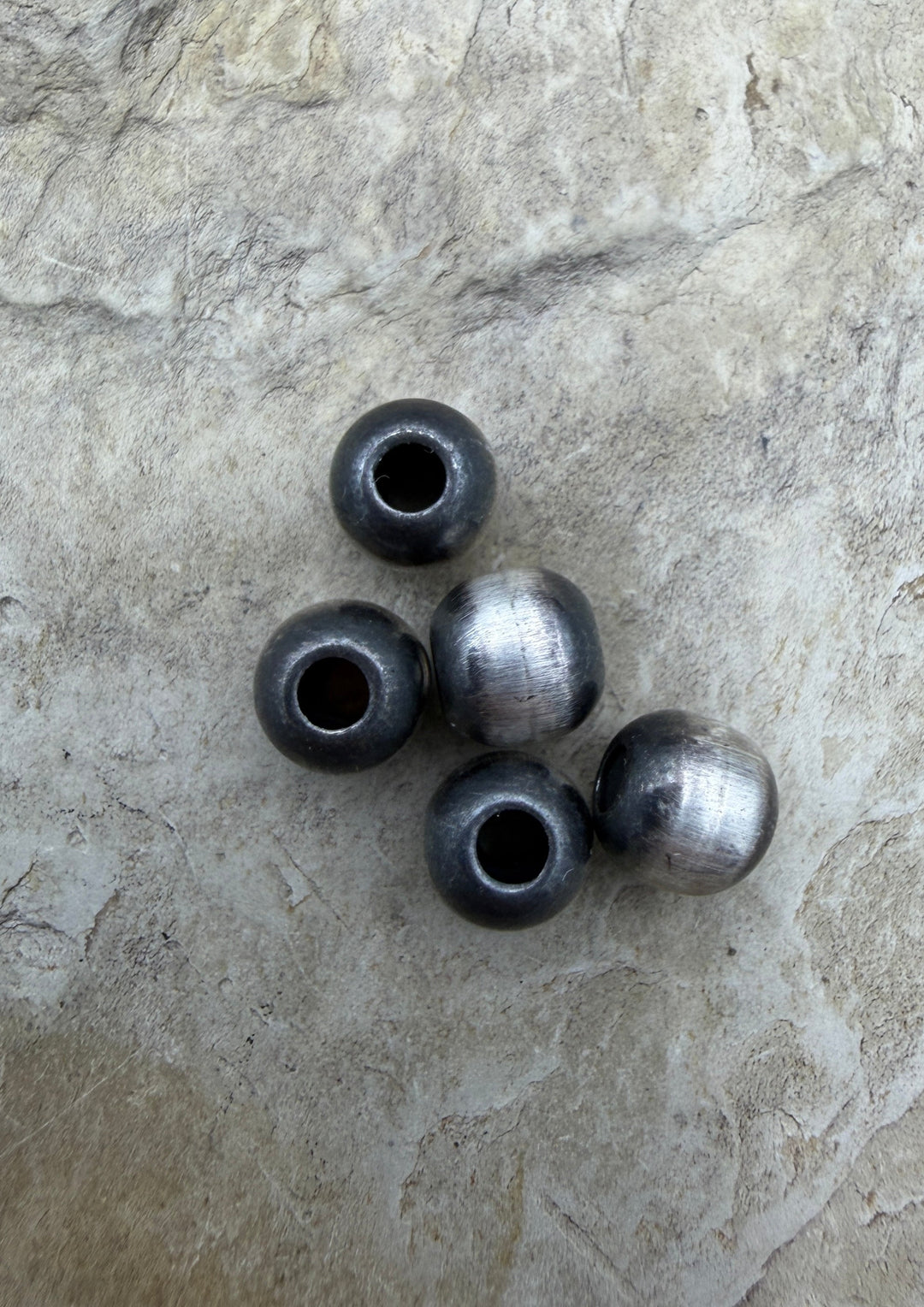 Navajo Style Pearls Sterling Silver 6mm Round (Large Hole)