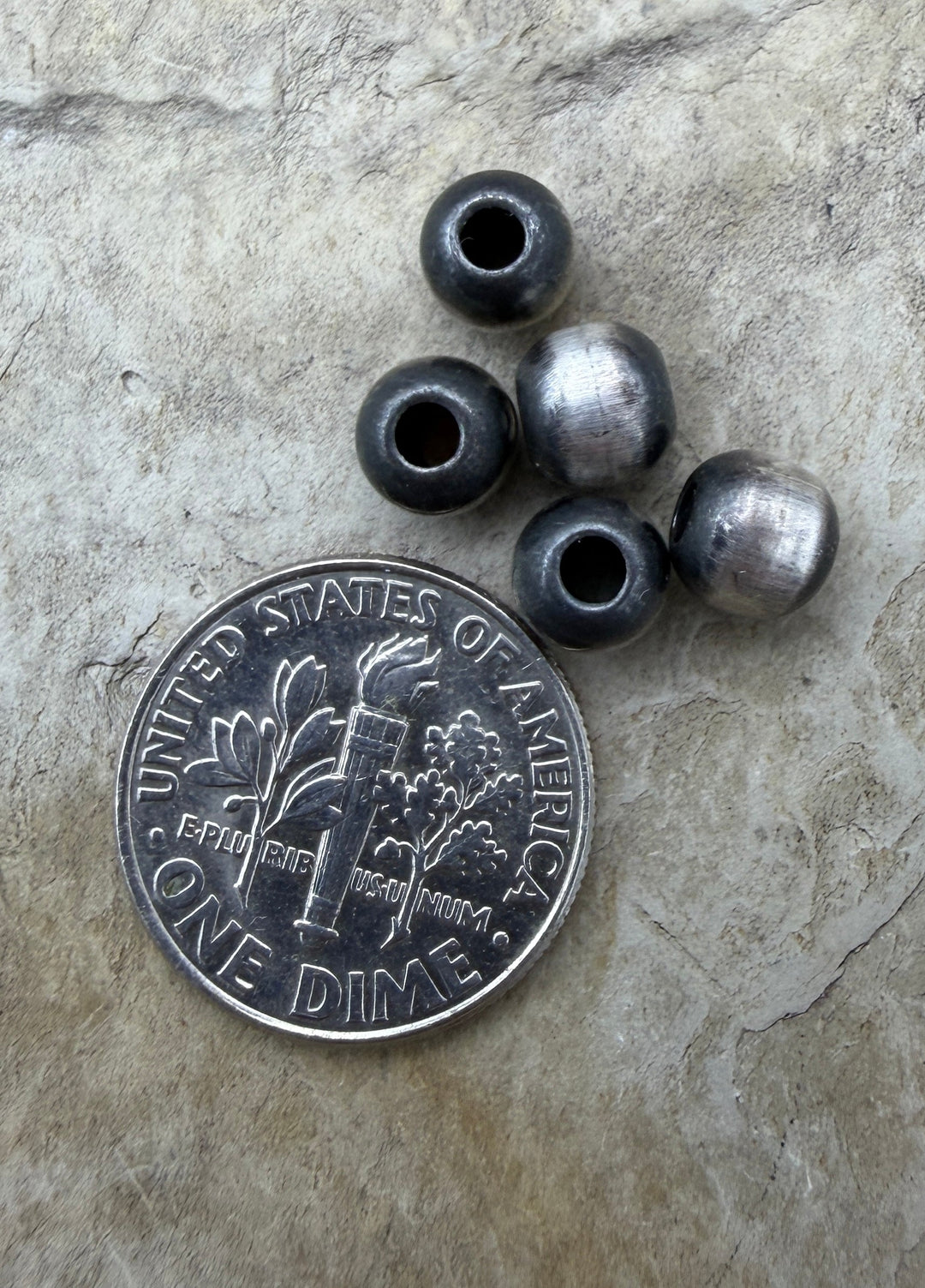 Navajo Style Pearls Sterling Silver 6mm Round (Large Hole)