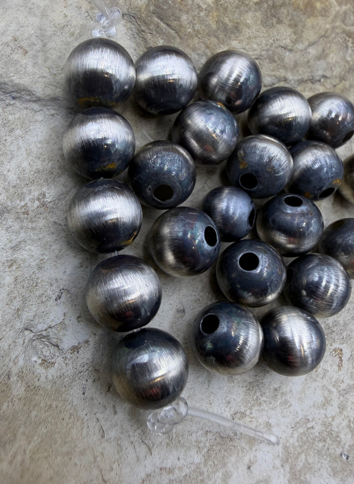 Navajo Style Pearls Sterling Silver 8mm Round Beads Set